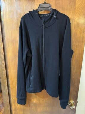 Men’s Black Zip-Up Hooded Shirt Jacket - Woolx